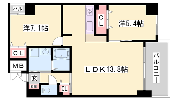 プロスペリテ・ベルの物件間取画像